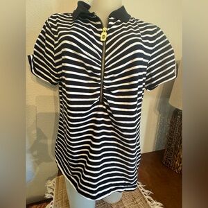 Michael Michael Kors Black and White Stripped Top